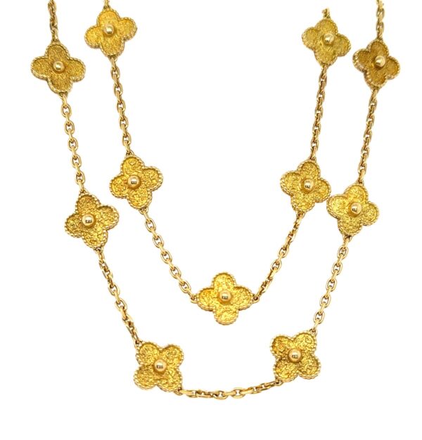 Vintage Van Cleef & Arpels 18-Motif Alhambra Necklace
