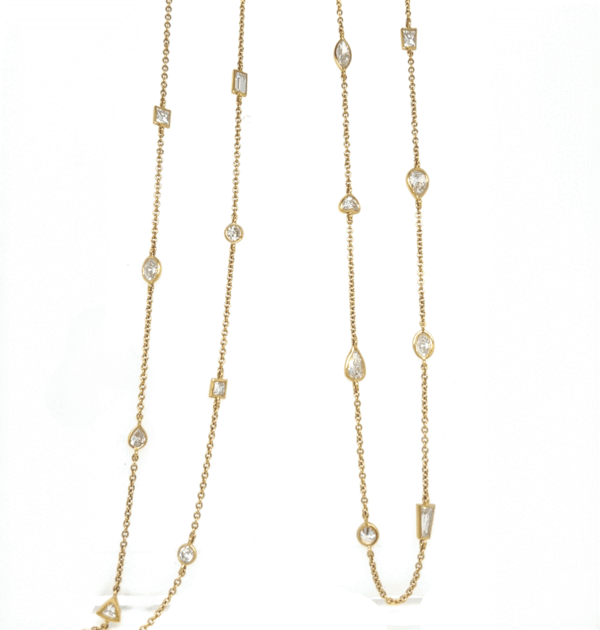 Mixed Shape "Diamonds By The Yard" 36" 18k Necklace by Brad Weber