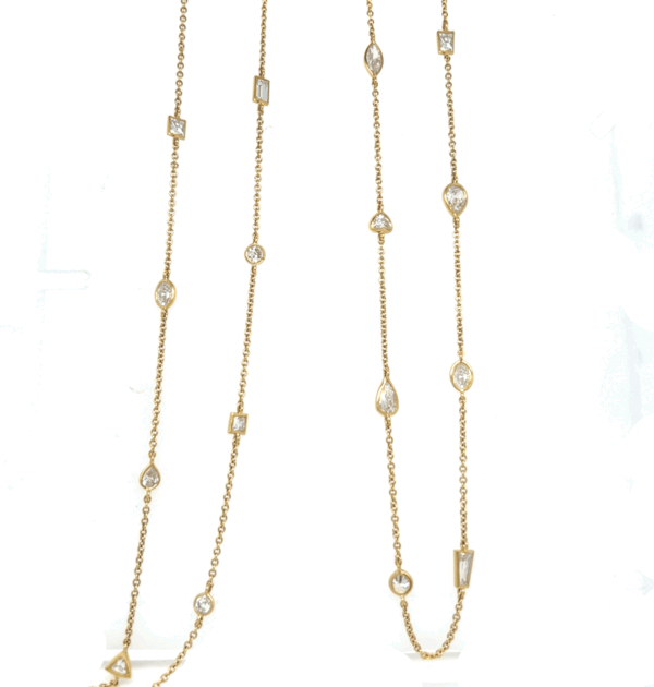 Mixed Shape "Diamonds By The Yard" 36" 18k Necklace by Brad Weber