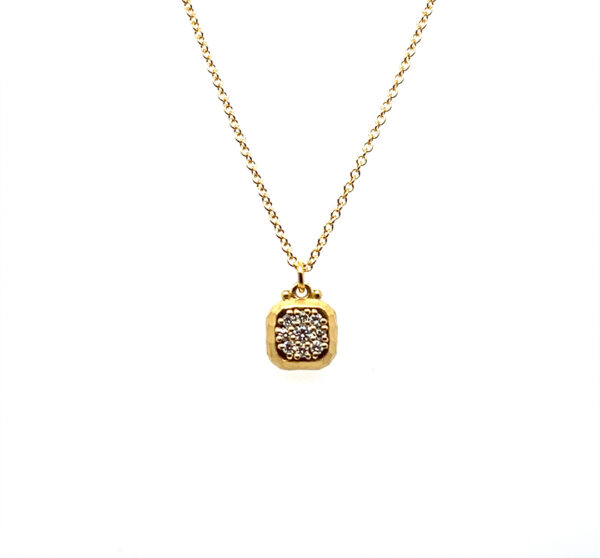 Pavé Diamond Cushion Necklace