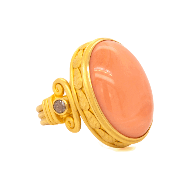 22k Gold Angelskin Coral Ring by Carolyn Tyler