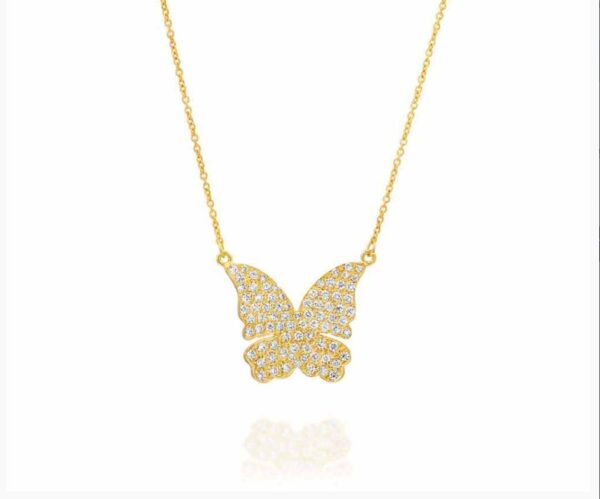 Pavé Diamond Butterfly Necklace