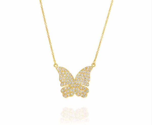 Pavé Diamond Butterfly Necklace