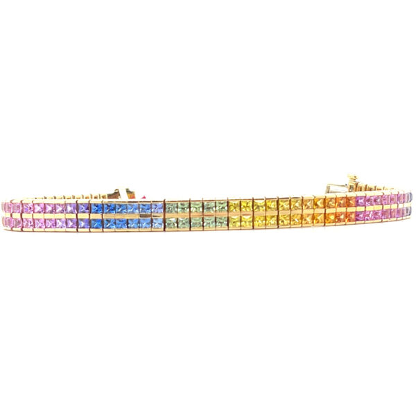 Multi-Colored Gradient Sapphire Bracelet