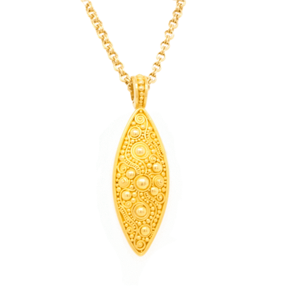 22k Gold Small "Neptune" Marquis Pendant