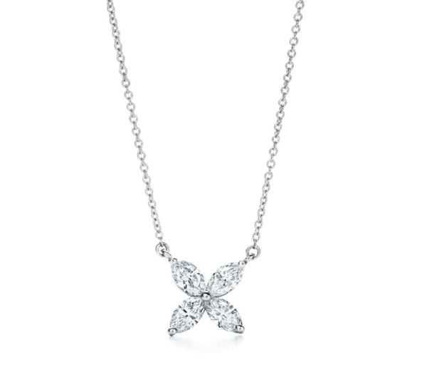 Pre-owned Tiffany and Co platinum and diamond Victoria necklace
