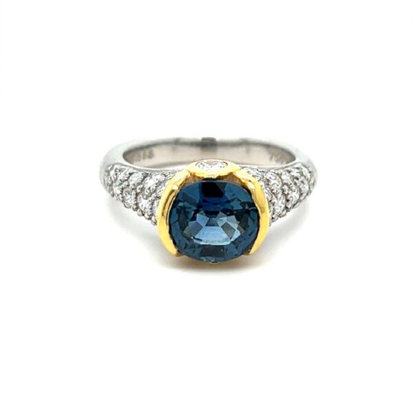 Platinum/18k Sapphire and Diamond ring