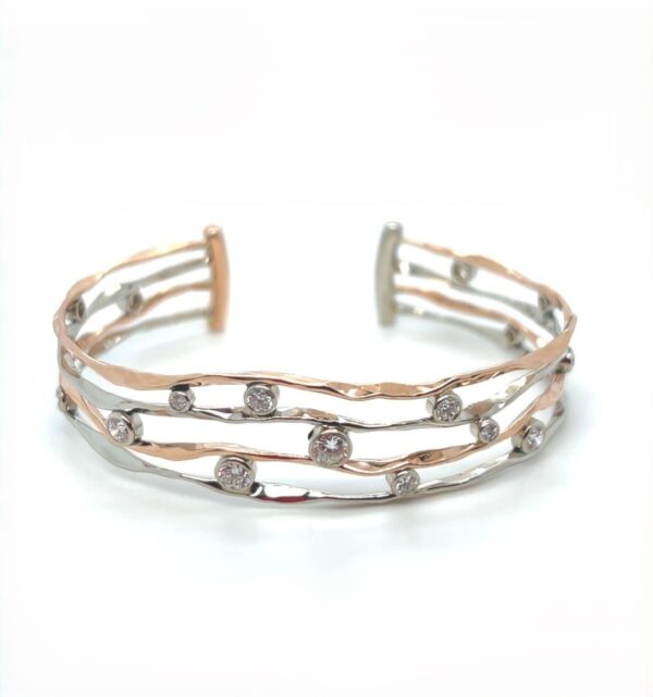 14K White, Rose Gold Cuff Bracelet