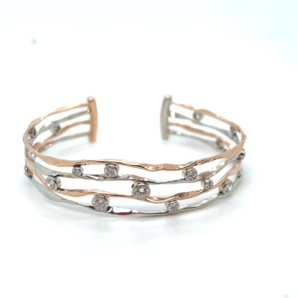 14K White, Rose Gold Cuff Bracelet