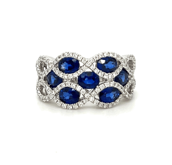 18k White Gold Sapphire and Diamond Ring