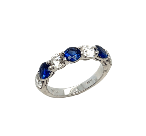 7 Stone Sapphire and Diamond Band