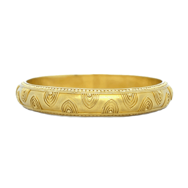 22K/18K Yellow Gold "Cleo" Handmade Bangle by Carolyn Tyler