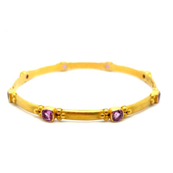 22k Pink Sapphire Bangle Bracelet