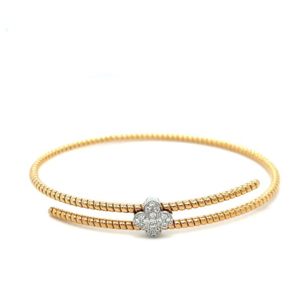 18K Rose & White Gold Flexible Bracelet with Pavé Diamonds