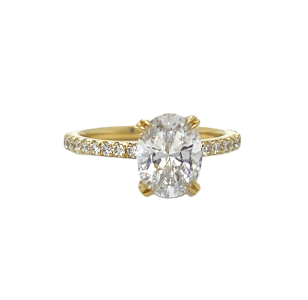 18k Gold French Pave' Diamond Engagement Ring Semi-Mount