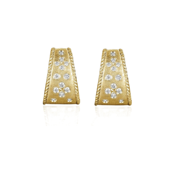 14k Gold Diamond Clover Earrings