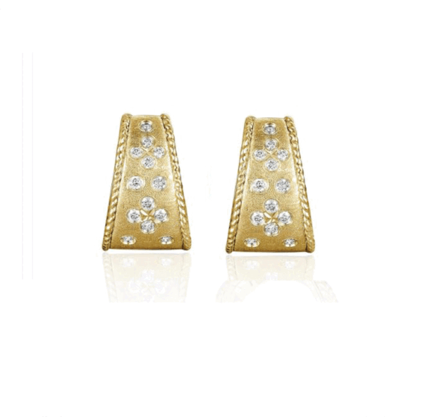 14k gold diamond clover earrings