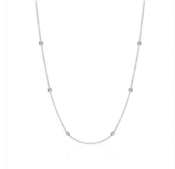 14KW Princess Cut Diamond By-the-Yard Necklace
