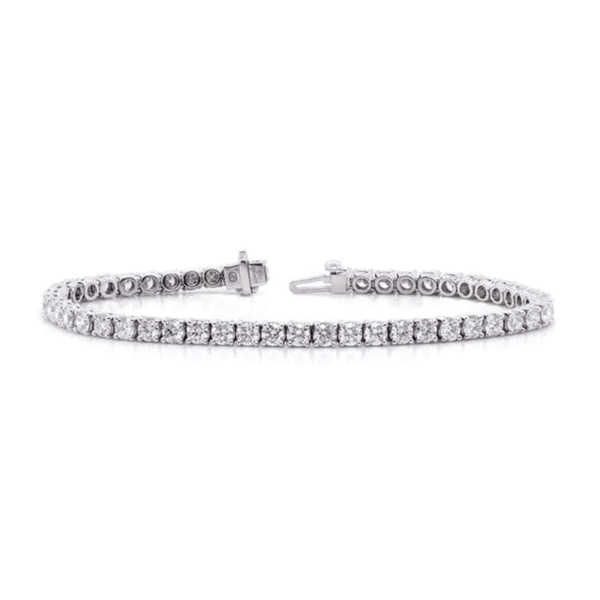 14K Gold 55-Round Diamond Tennis Bracelet