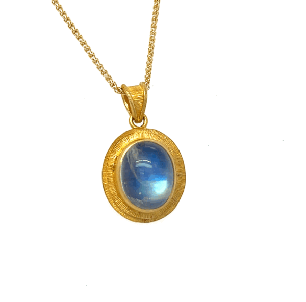 Handcrafted 18K Gold Moonstone Pendant
