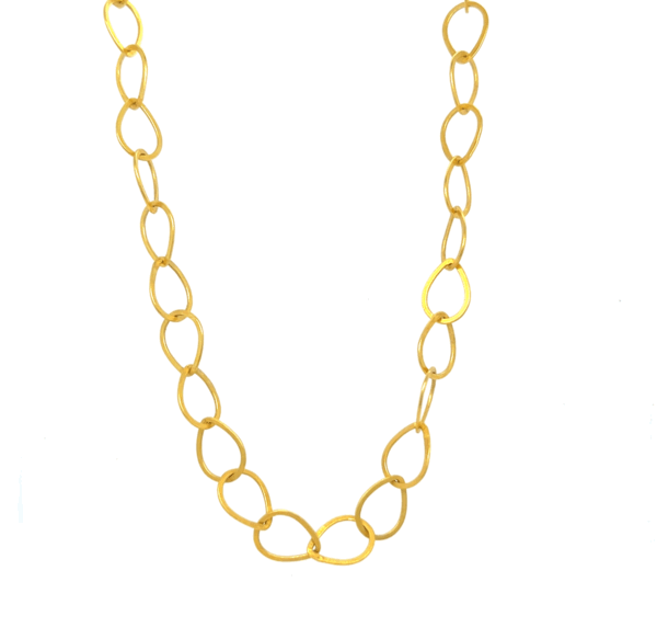 18k gold 8mm hand forged gold chain