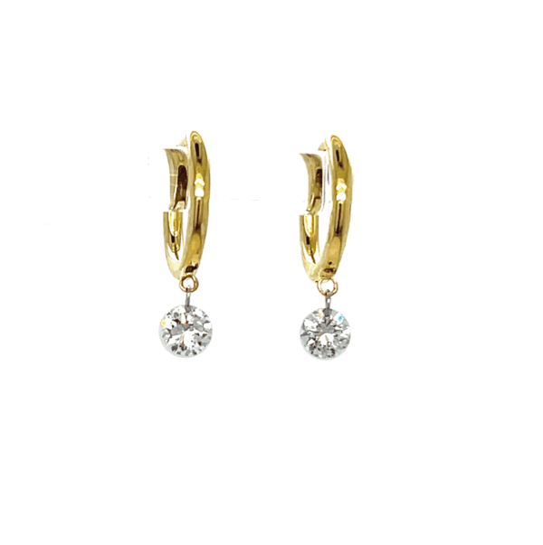 Dancing Diamond Huggie Hoop Earrings