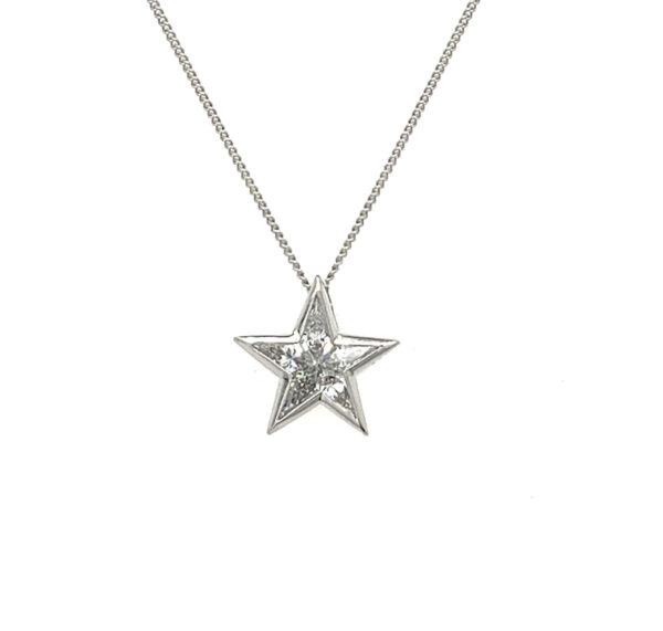 Platinum Star Pendant with 5 Kite-Cut Diamonds