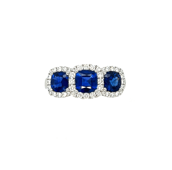 18K White Gold Sapphire & Diamond Ring