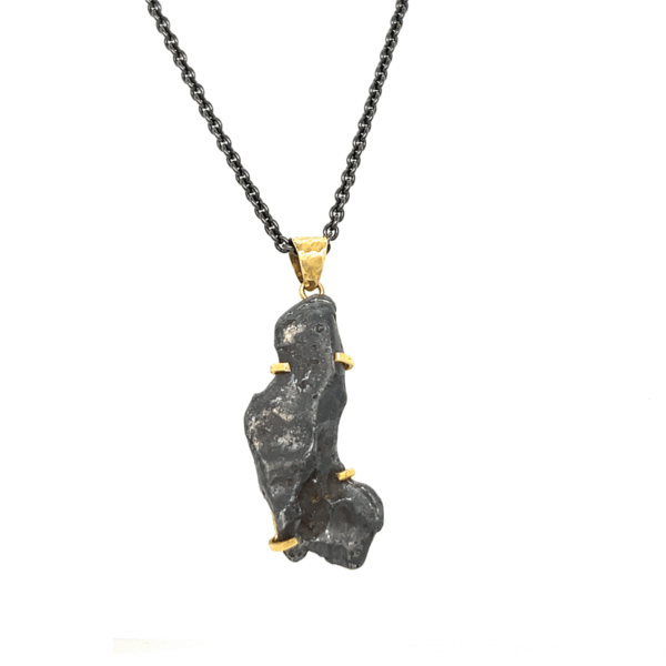 18K Gold Meteorite Pendant