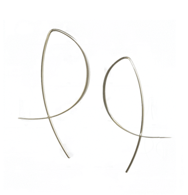 14K Gold Forged Wire Loop Earrings
