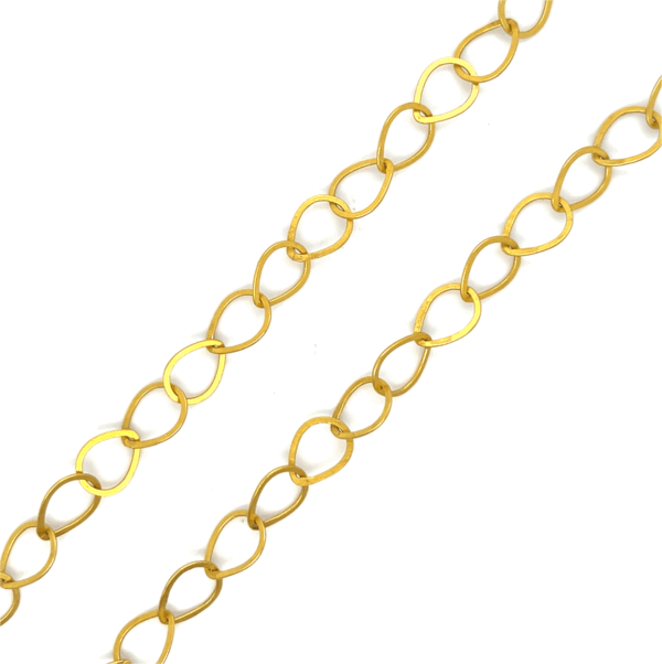 18K Yellow Gold Pear Link Chain Necklace