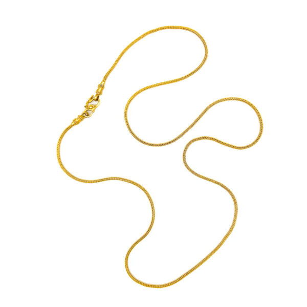 22K Yellow Gold 2mm Round Wheat Chain with 18K Clasp – 28"
