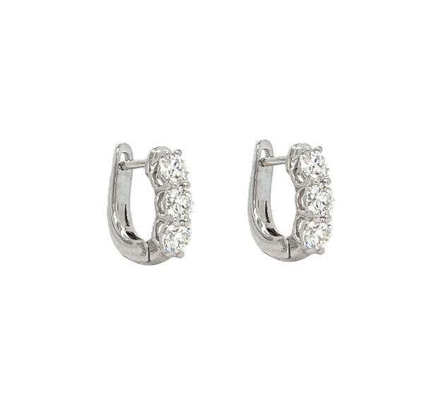 Luxury 18K White Gold Diamond Hoop Earrings