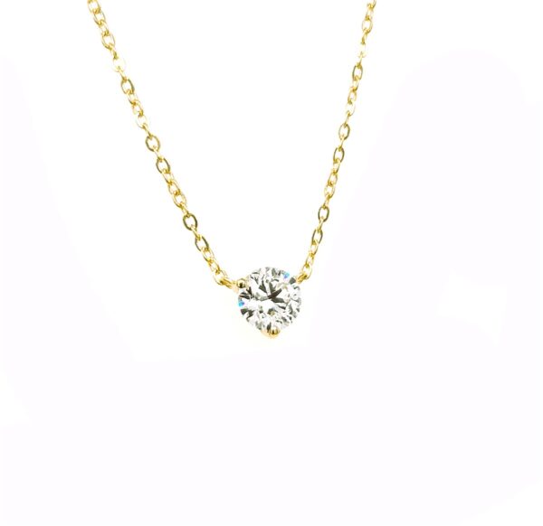 18K Yellow Gold 1.00 CT Heart Diamond Necklace