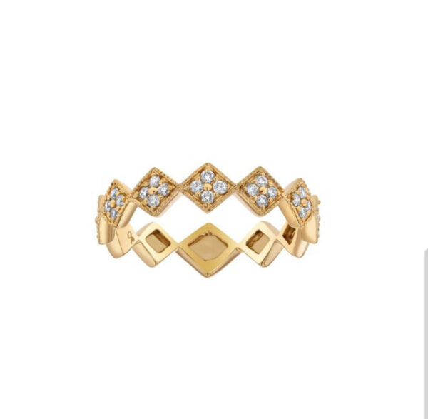 14K Yellow Gold Zig Zag Stacker Ring
