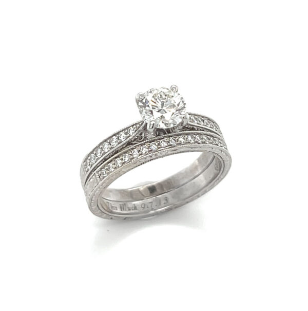 14K White Gold Round Brilliant Diamond Bridal Set
