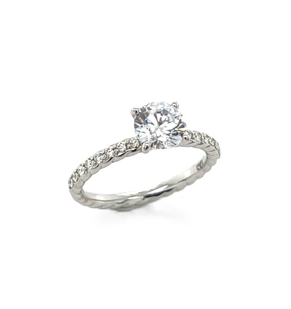 18K White Gold Semi-Mount Diamond Ring