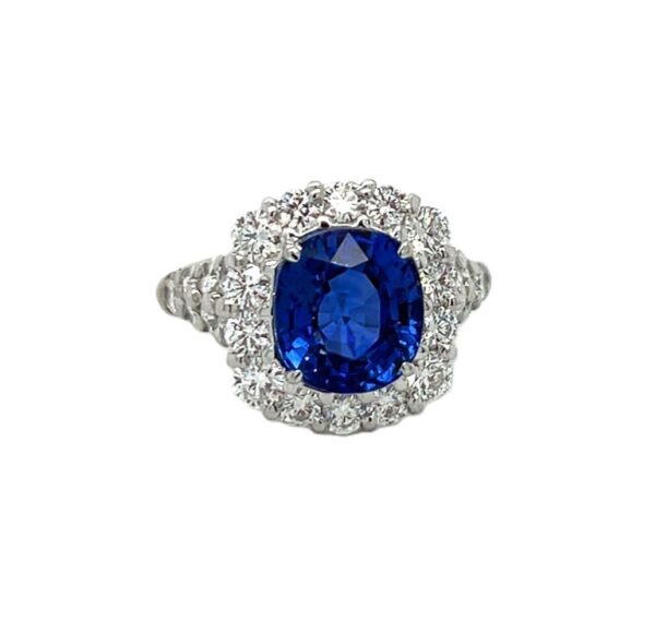 Platinum Sapphire & Diamond Ring