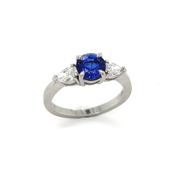 Platinum Sapphire & Diamond Ring