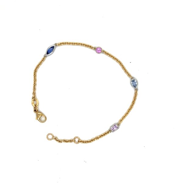 18K Yellow Gold Multi-Shape Sapphire Bracelet