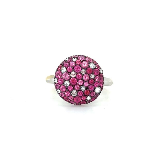 18K Gold Ring with Pink Spinel and Diamonds
