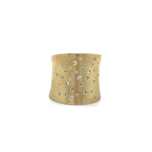 14K Yellow Gold Wide Cigar Band Ring