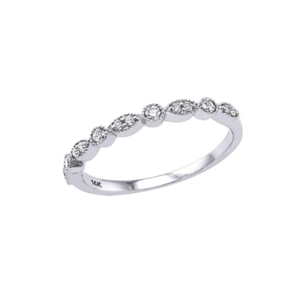 14K White Gold Semi-Eternity Diamond Band Ring