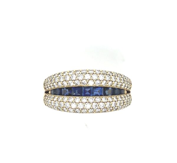 18K Yellow Gold Convertible Sapphire & Diamond Ring