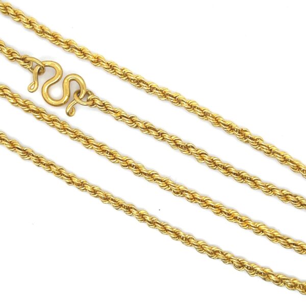 22K Yellow Gold 2.8mm Rope Chain Necklace