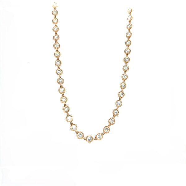18K Rose Gold Handmade Diamond By The Yard Necklace