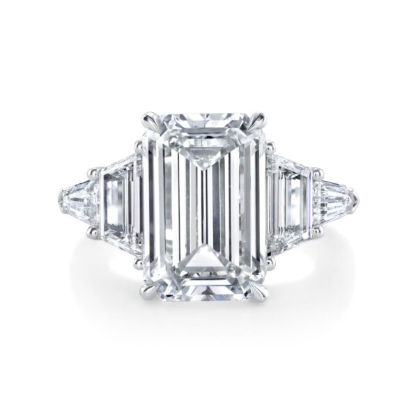 Platinum Emerald Cut Diamond Ring