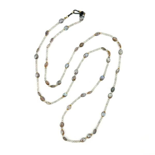22K Long Lola Necklace – Faceted Labradorite Beads